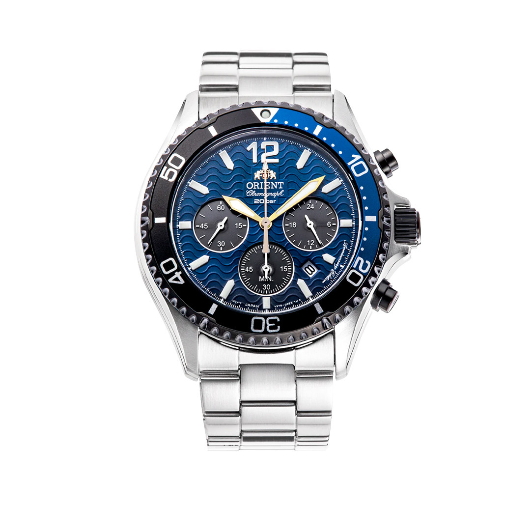 Orient Solar Quartz LE Chronograph Diver Watch with Blue Dial #RA
