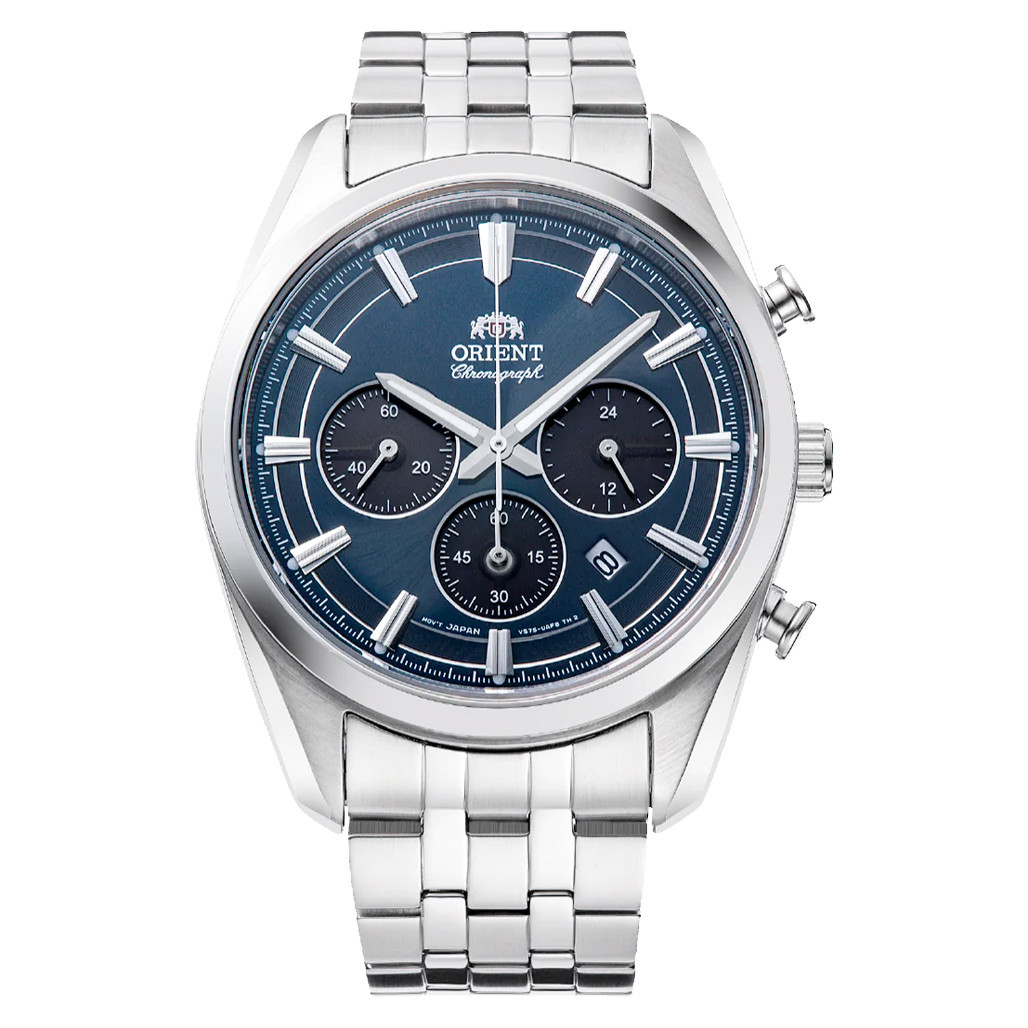 Orient TX03 Solar Quartz Chronograph Diver Watch with Blue Dial