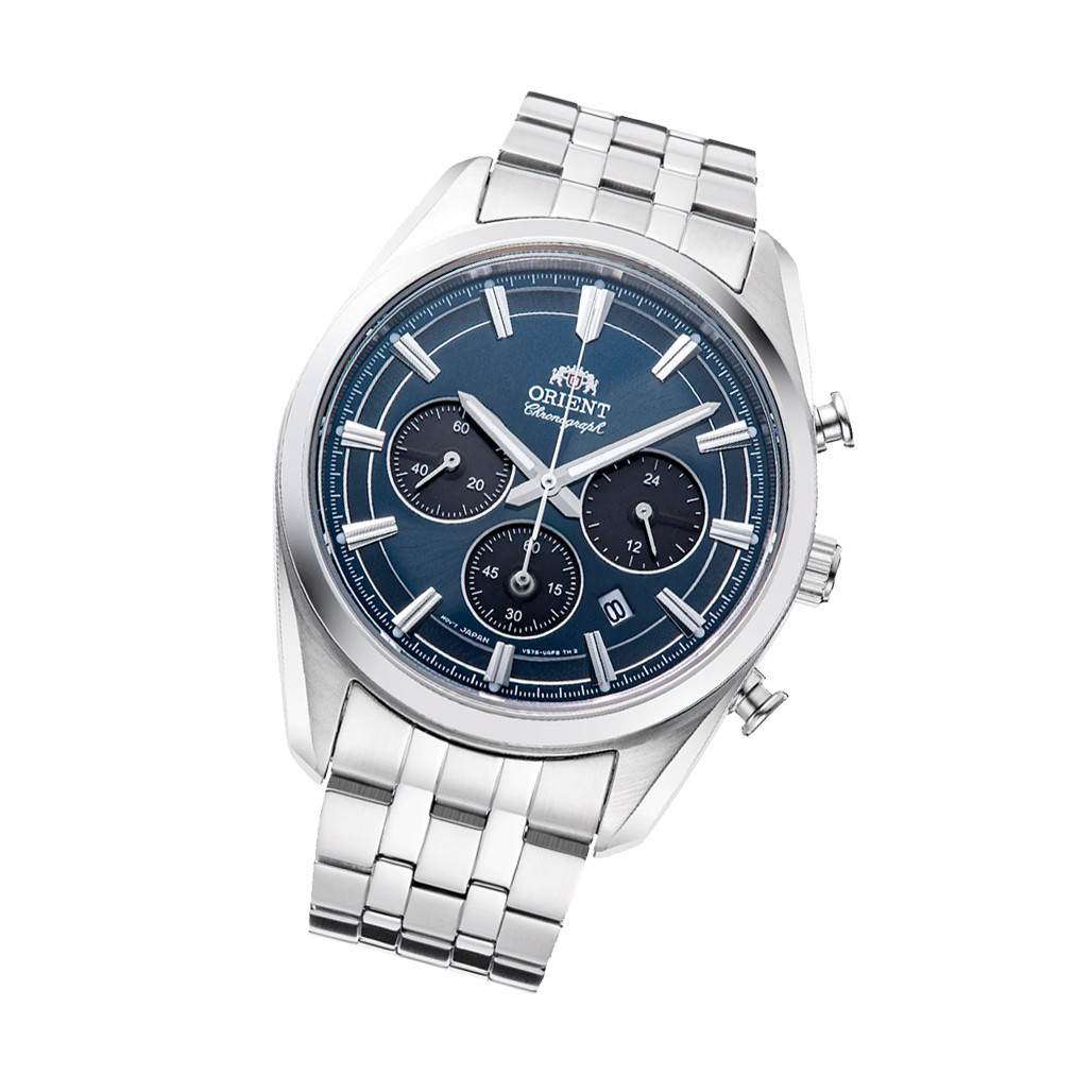 Orient TX03 Solar Quartz Chronograph Diver Watch with Blue Dial