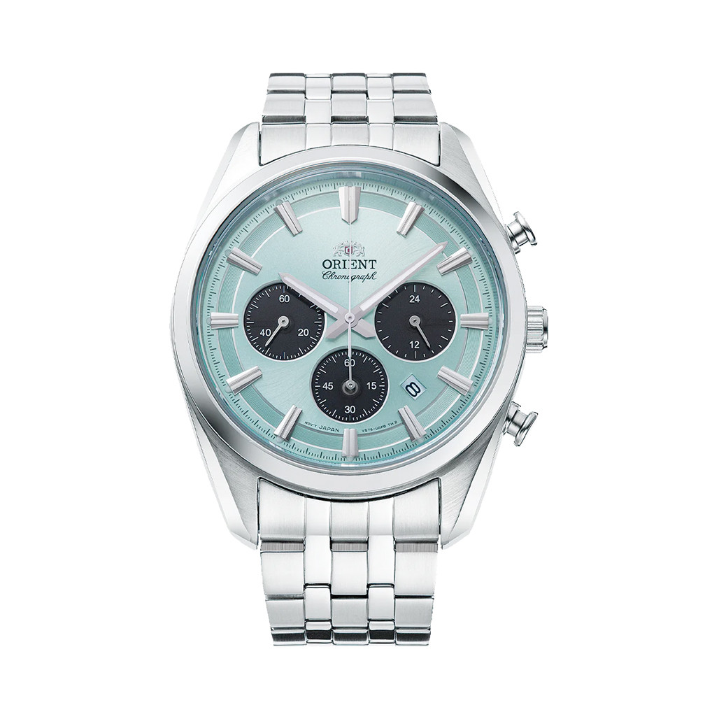 Orient TX03 Solar Quartz Chronograph Diver Watch with Ice Blue