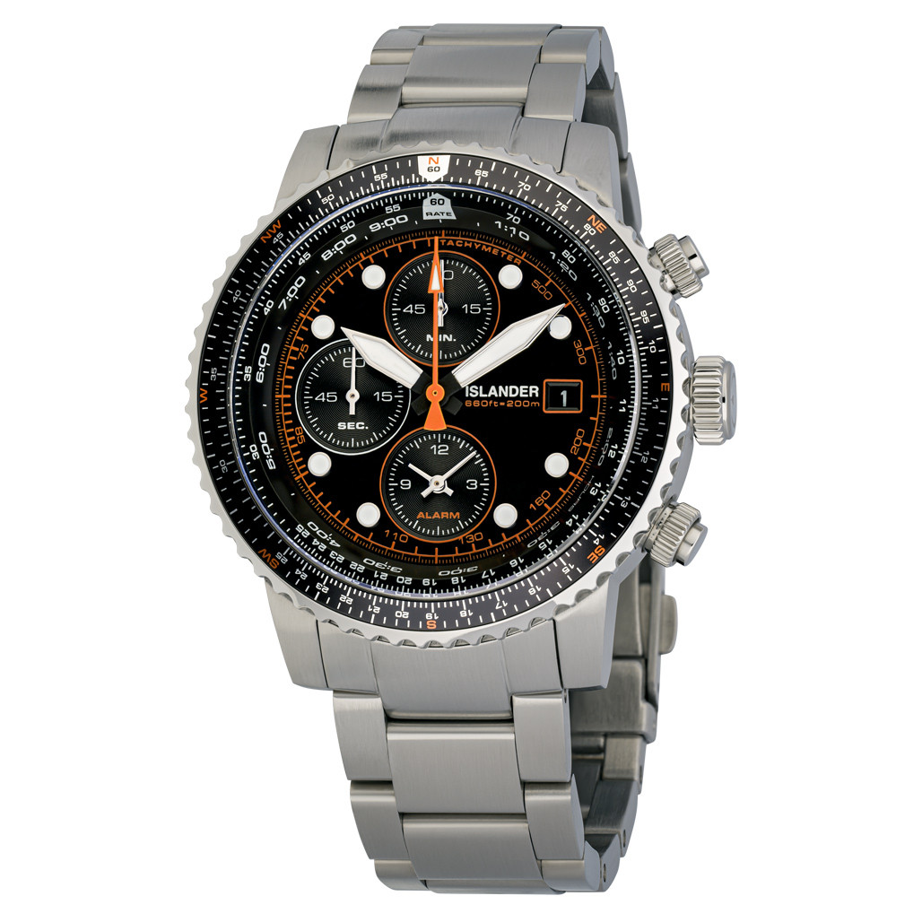 エル・アルコン-鷹- = COMPLETE EDITION EL HALCÓN Islander Calverton Flight Chronograph Alarm Watch with Black Dial
