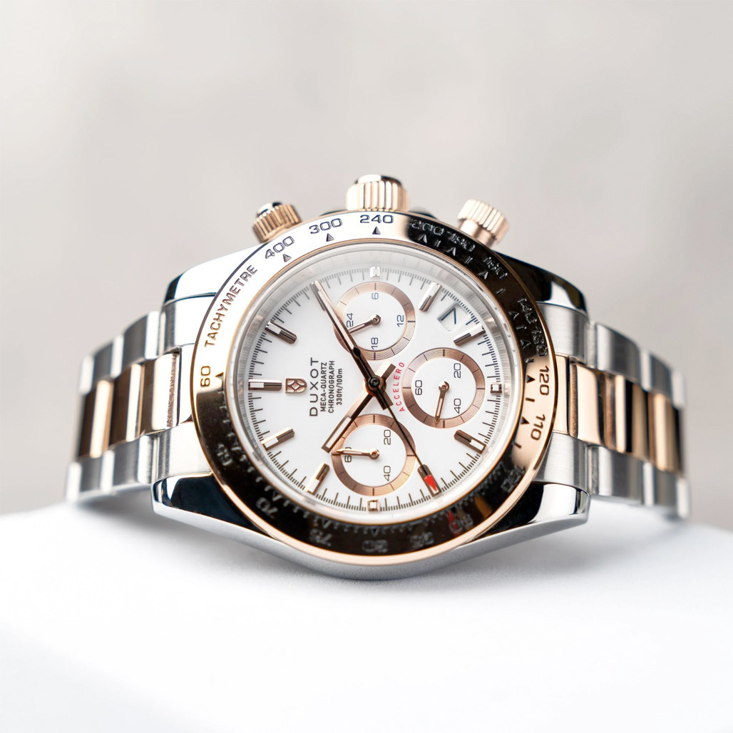 Duxot Accelero Chronograph with Cascading White Dial #DX-2065-77