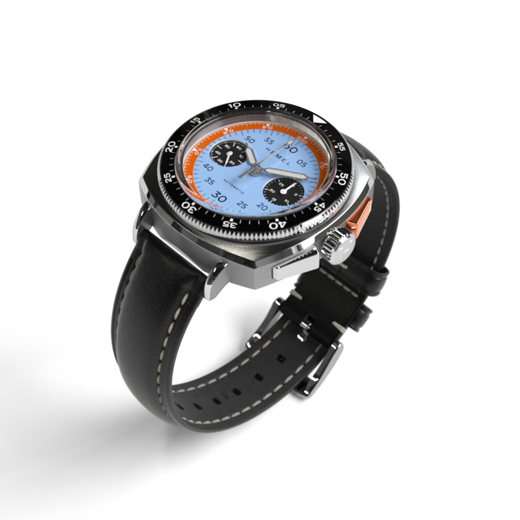 Hemel Sky Racer Automatic Chronograph with Classic Blue Dial