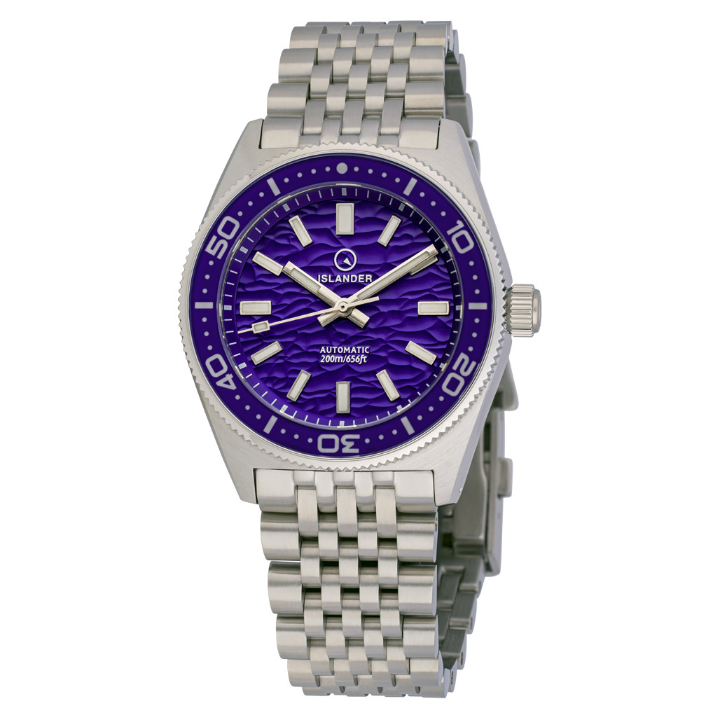 Islander Northport 37mm Automatic Watch with Purple Ripple Dial