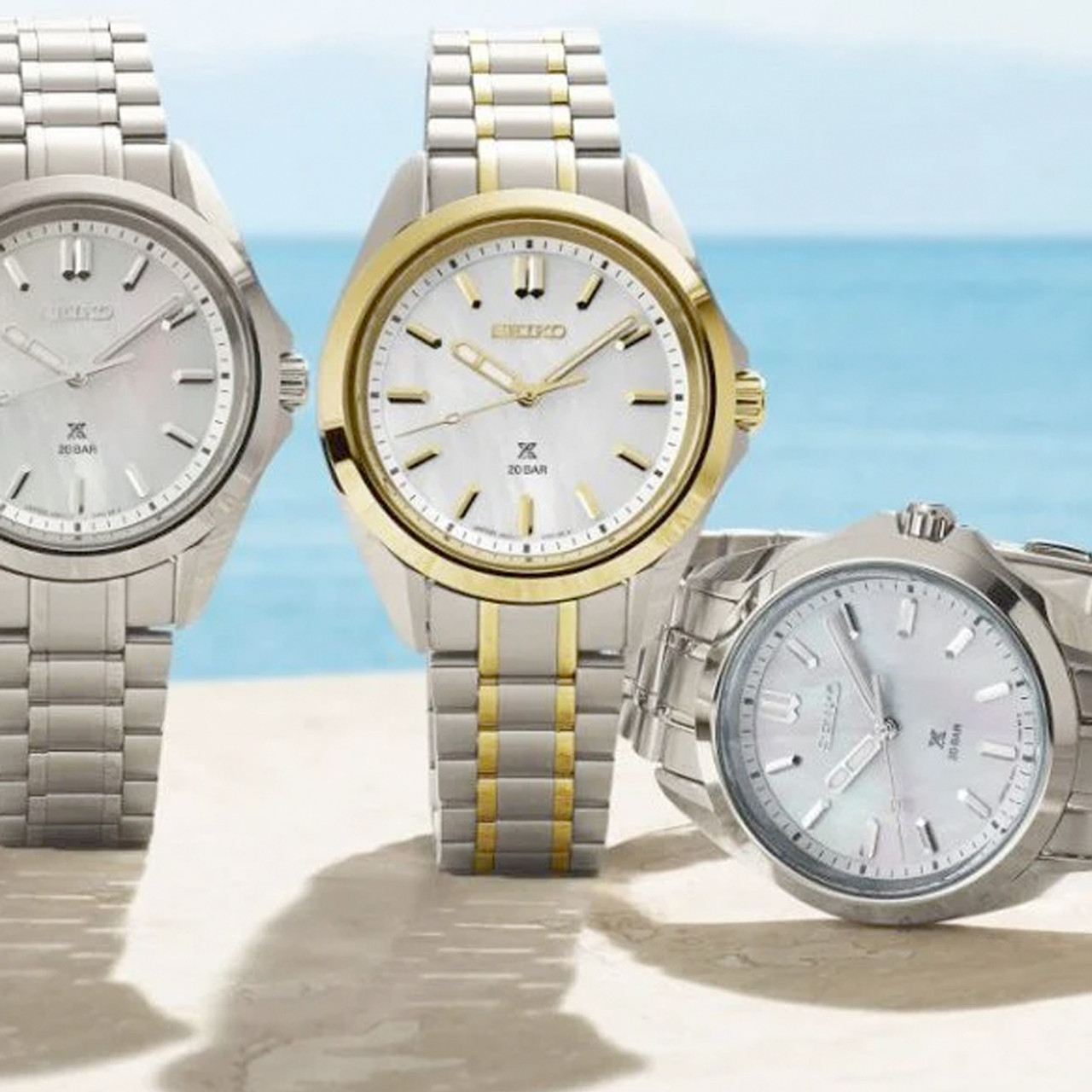 lady　0916 Seiko Prospex Ladies Two-Tone Mother of Pearl Dive Watch #SUR608