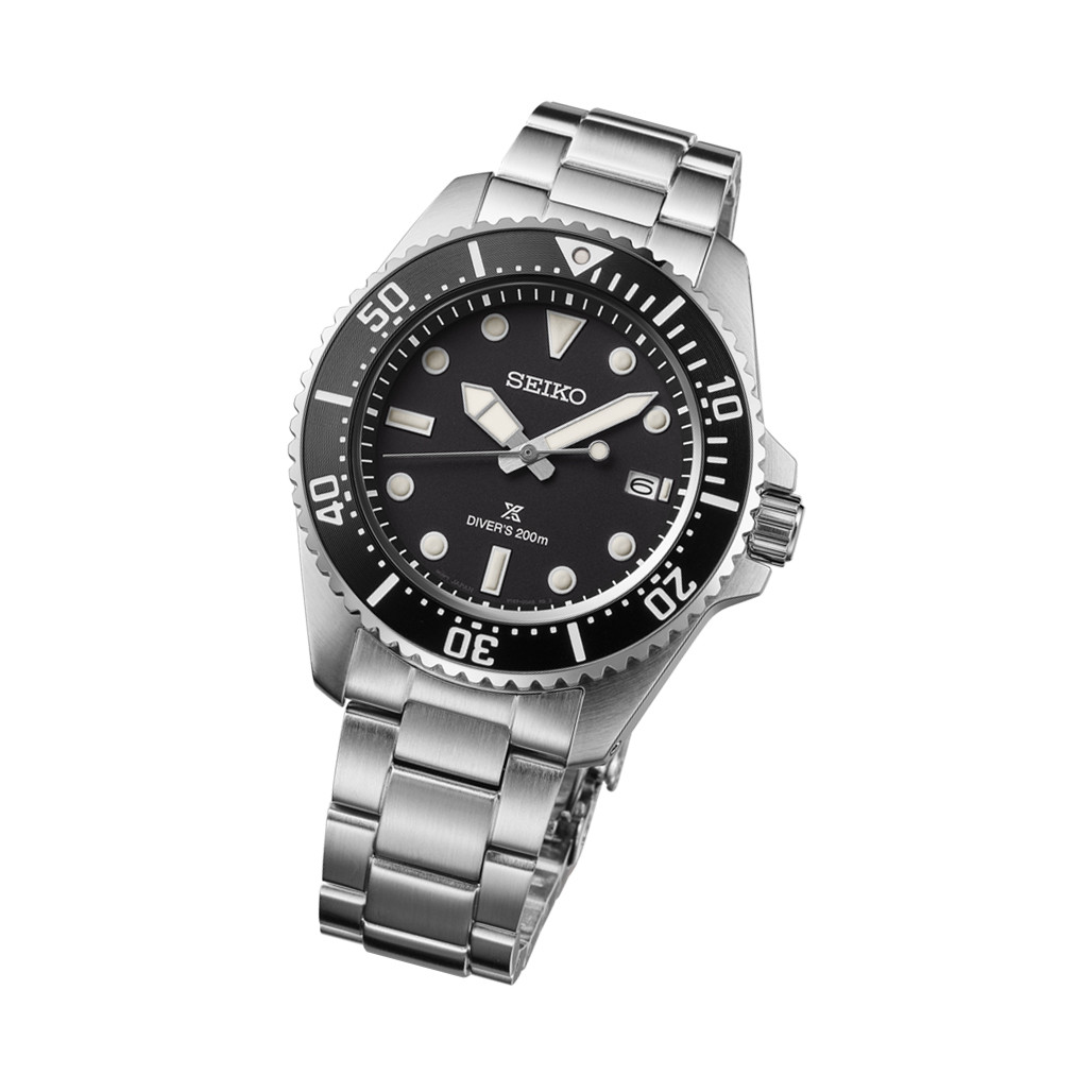 Seiko 41mm Prospex Black Dial Solar Dive Watch #SNE597
