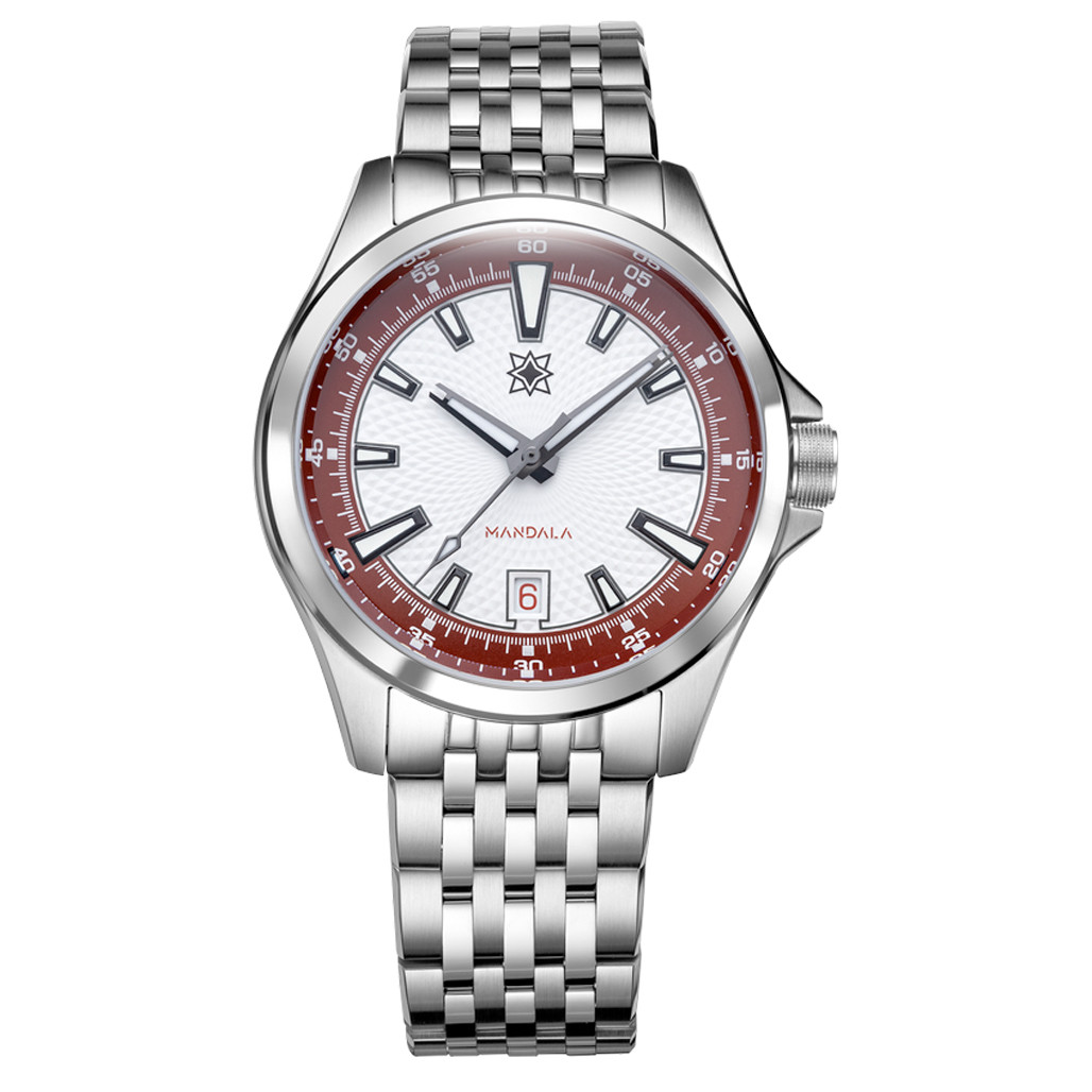 Second Hour Mandala Mk3 Watch with White and Red Dial #SEC-HOU-16
