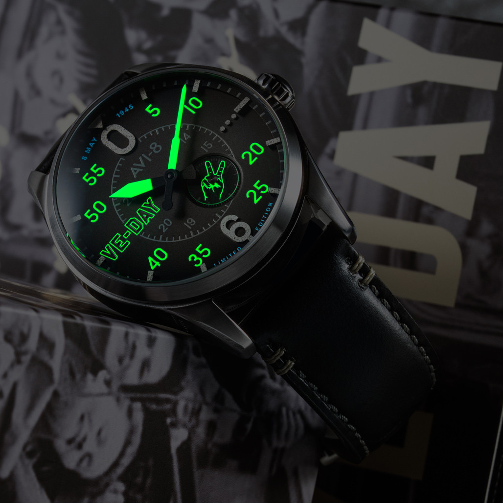 AVI-8 Spitfire Type 300 VE-Day 80th LE Valour Midnight Watch #AV