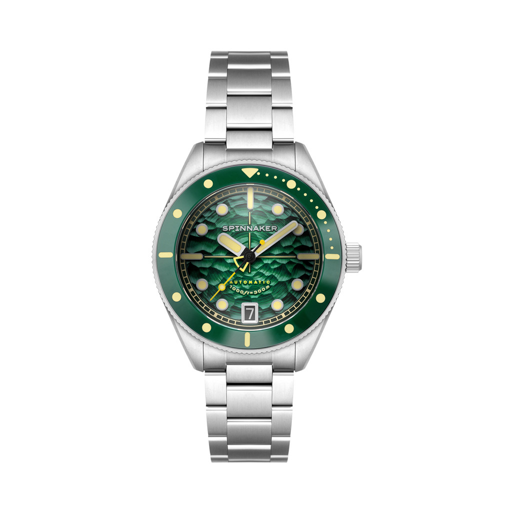 Spinnaker Challenger Automatic 300 Meter Sea Green Dive Watch #SP