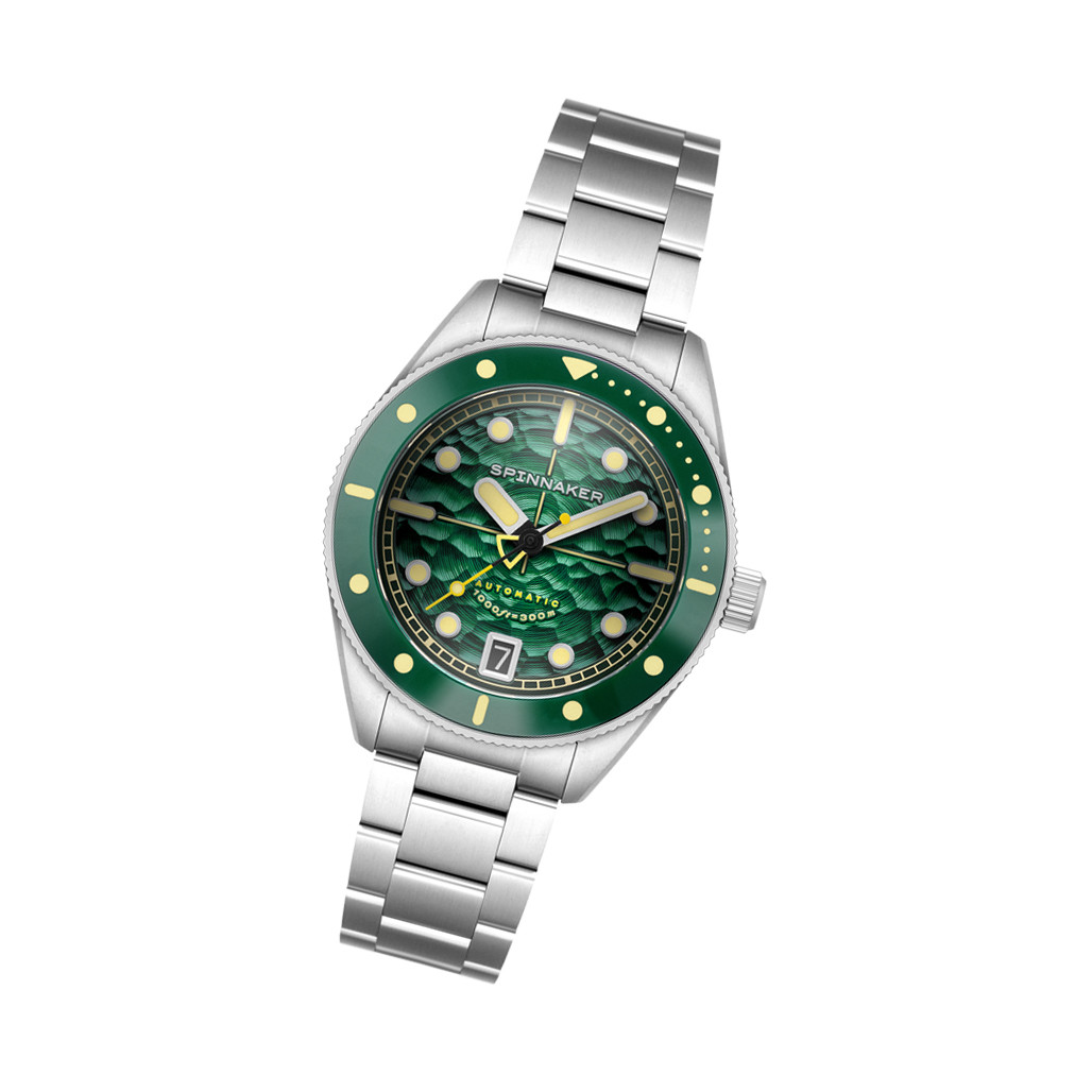 Spinnaker Challenger Automatic 300 Meter Sea Green Dive Watch #SP