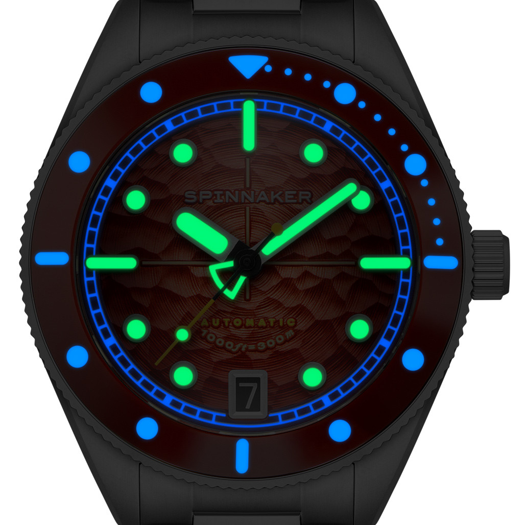 Spinnaker Challenger Automatic 300 Meter Fiery Red Dive Watch #SP