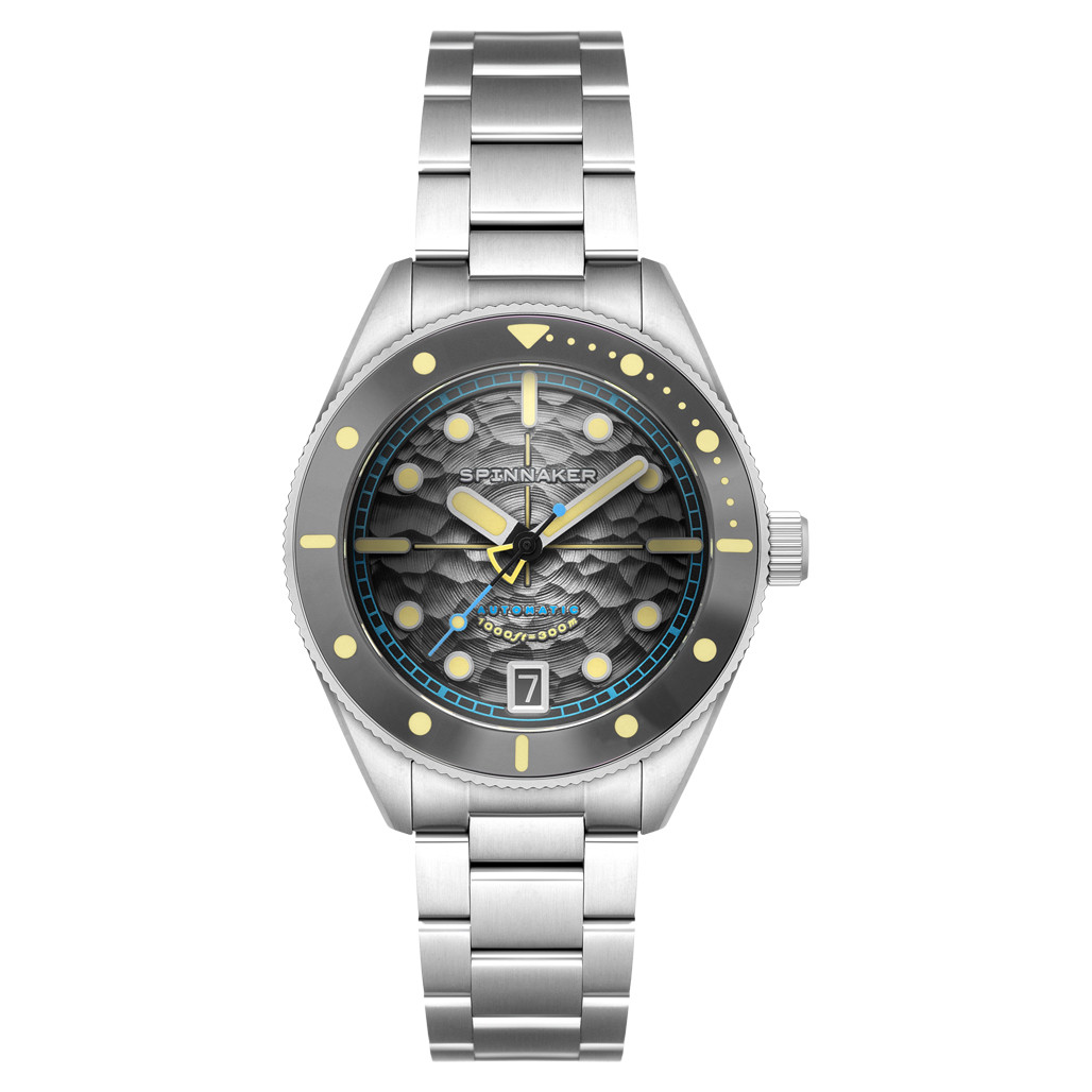 Spinnaker Challenger Automatic 300 Meter Mist Grey Dive Watch #SP