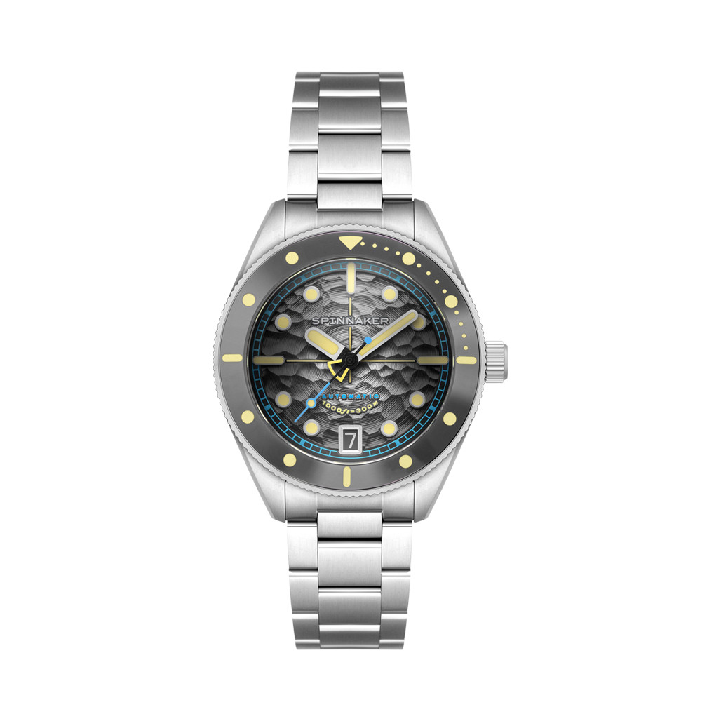 Spinnaker Challenger Automatic 300 Meter Mist Grey Dive Watch #SP