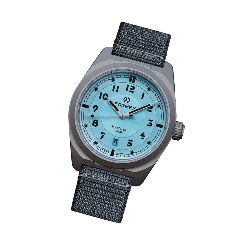 Formex Swiss Automatic Titanium Field Watch with Ice Blue Dial