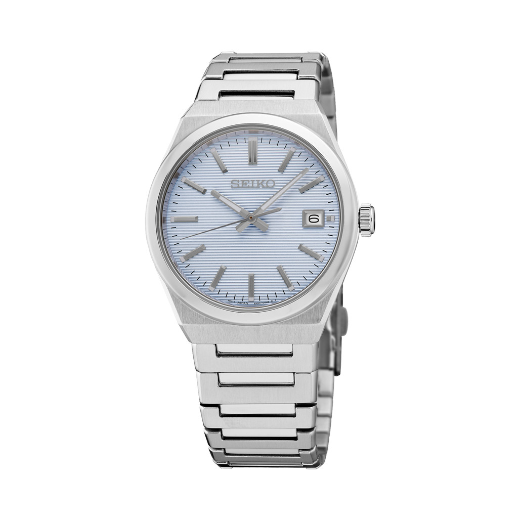 Seiko Essentials Watch with Light Blue Striped Dial #SUR599