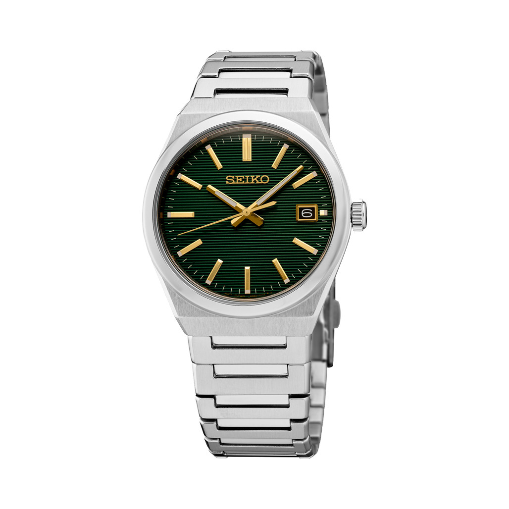 Seiko Essentials Watch with Green Striped Dial #SUR601