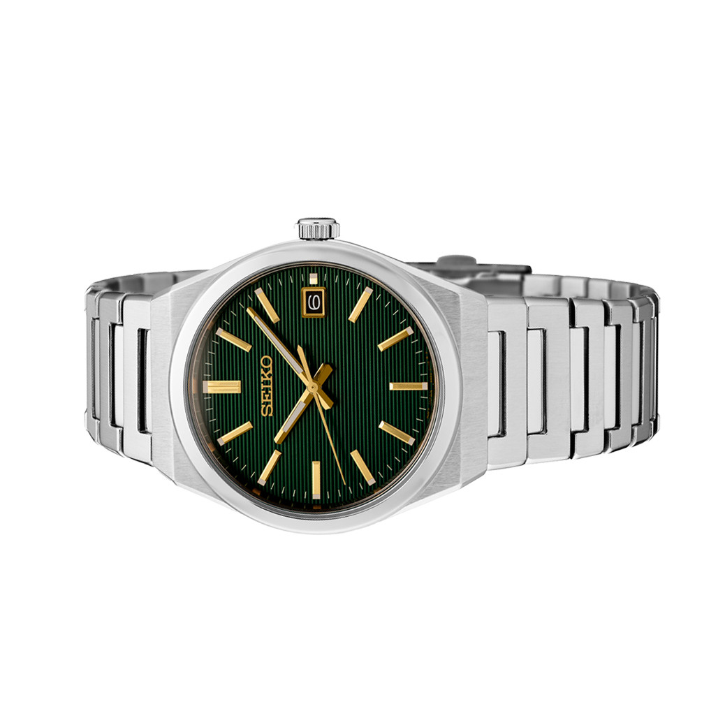 Seiko Essentials Watch with Green Striped Dial #SUR601