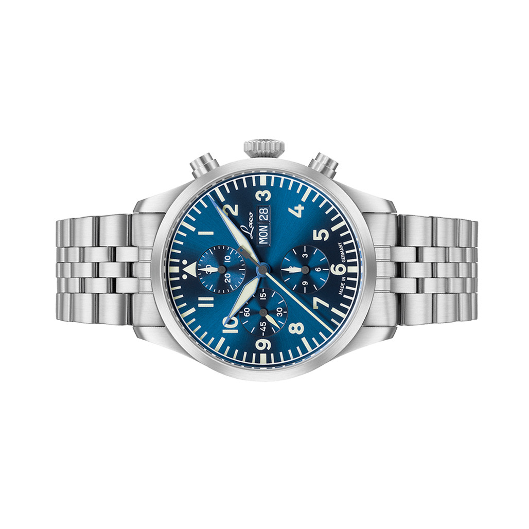 Laco Kiel.Blau Automatic Chronograph with Dark Blue Dial #862186.MB