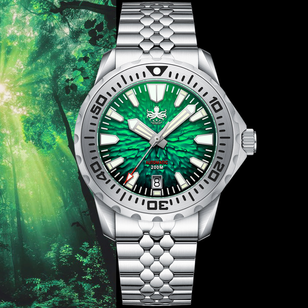PHOIBOS KRAKEN Automatic Dive Watch with Tropic Green Dial #PY059A