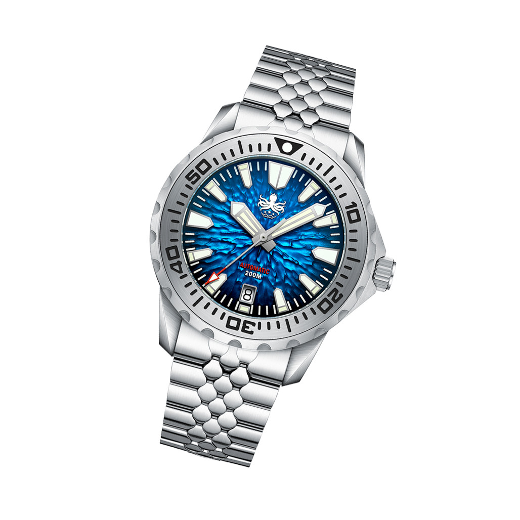 PHOIBOS KRAKEN 200M Automatic Dive Watch with Reef Blue Dial #PY059B