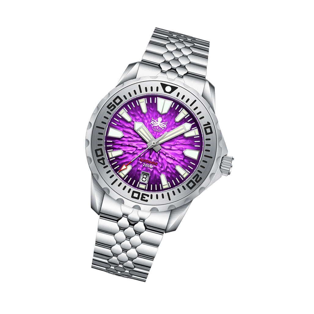 PHOIBOS KRAKEN Automatic Dive Watch with Midnight Purple Dial #PY059H