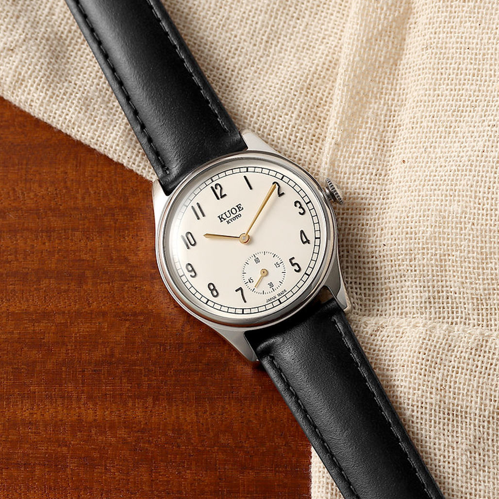 KUOE Old Smith 90-001 Quartz 35mm Dress Watch #OS90001-AGD-O-BK-SA