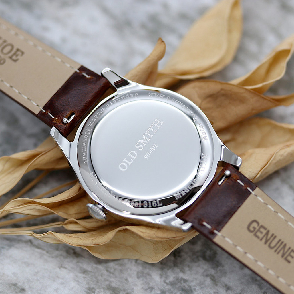 KUOE Old Smith 90-001 Quartz 35mm Dress Watch #OS90001-BBL-O-BK-SA
