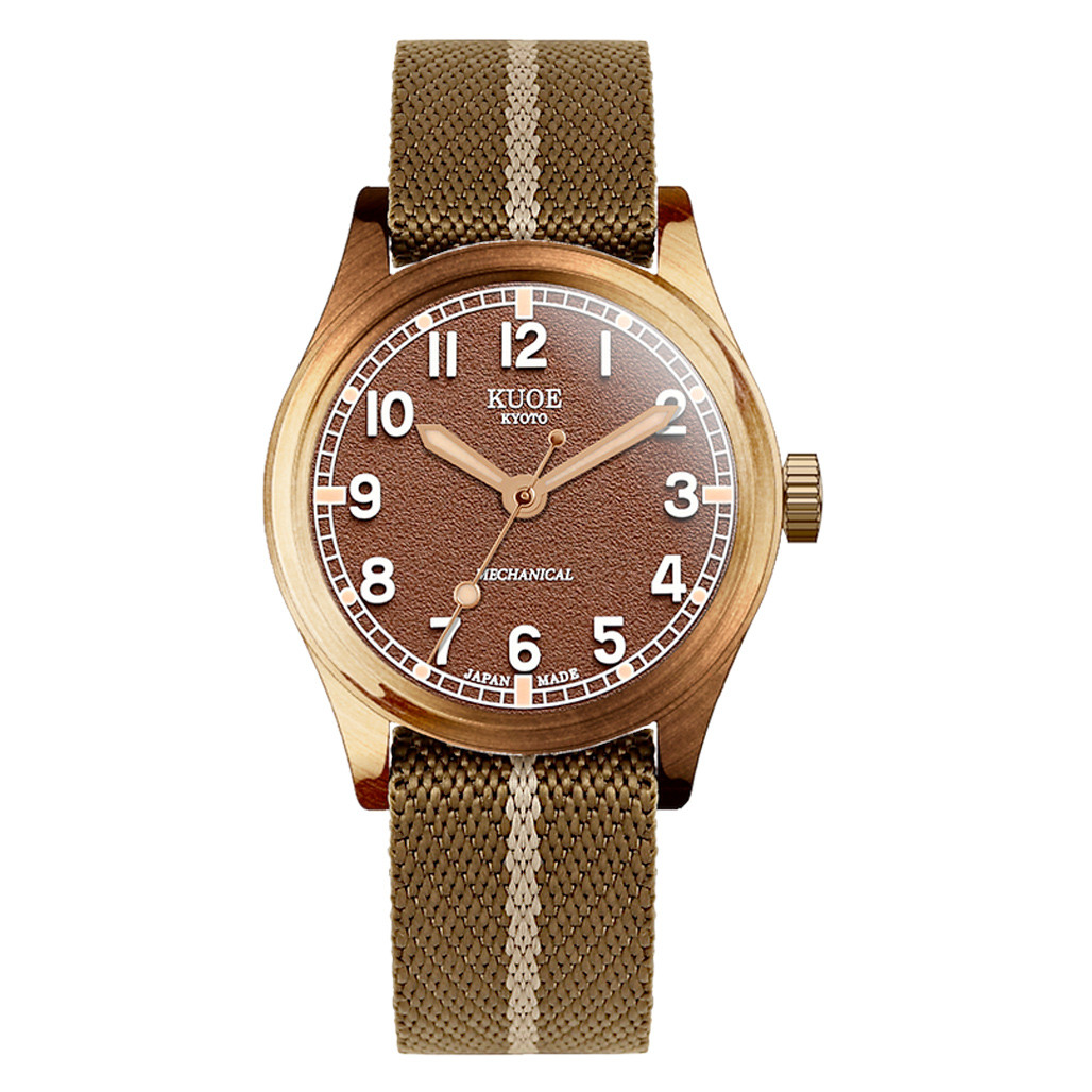 KUOE OLD SMITH 自動巻き時計 ブラウン KUOE Old Smith 90-002 Bronze Case Automatic 38mm Watch with Brown