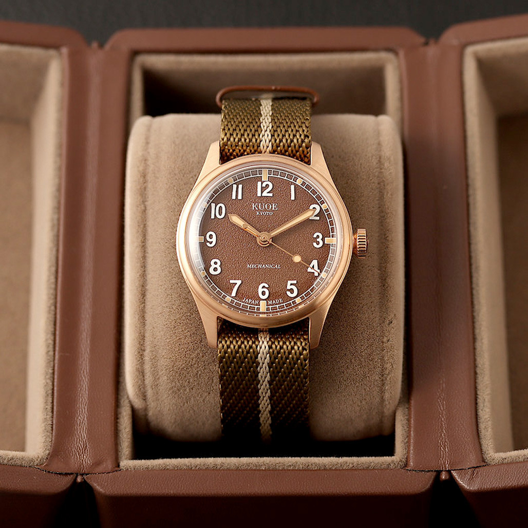 KUOE Old Smith 90-002 Bronze Case 35mm Automatic Watch with Brown