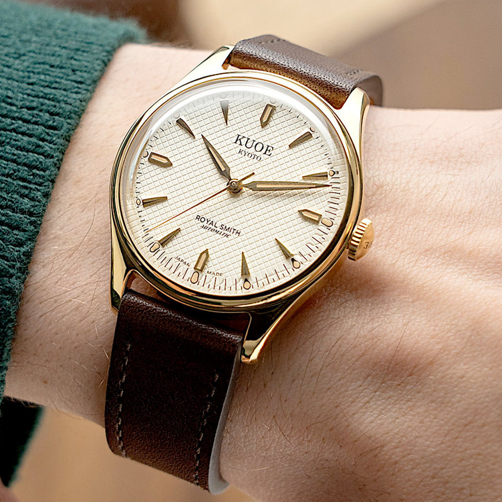 KUOE Royal Smith 90-006 Automatic 35mm Goldtone Watch with Ivory