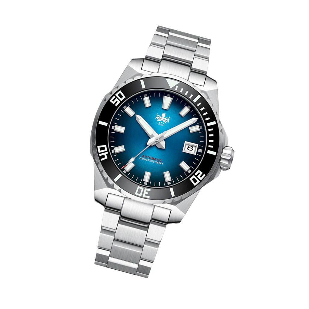 Phoibos Leviathan 40 Automatic Dive Watch with Radiant Blue Dial