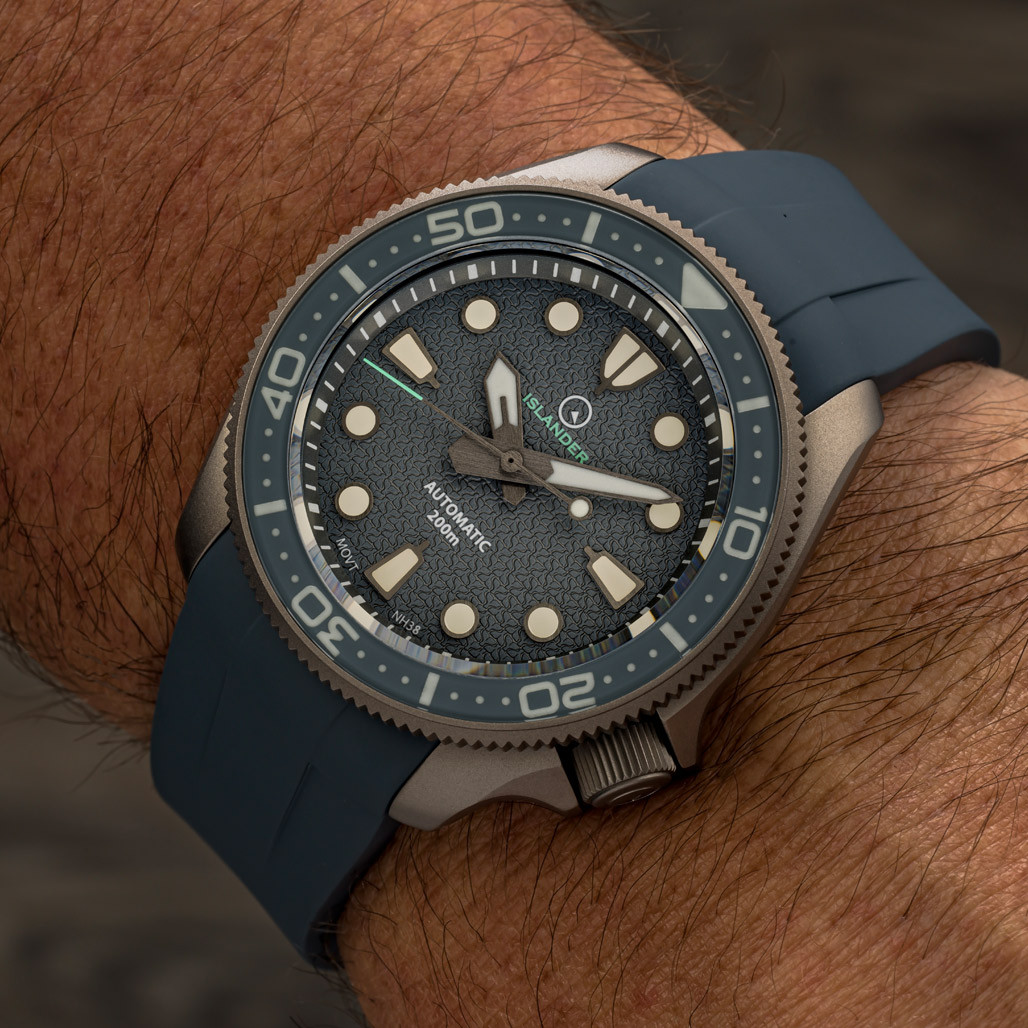 Islander Sands Point Titanium Diver with Grey Whale Tail Dial #ISL-259