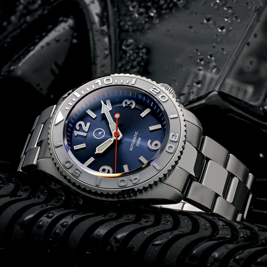 Islander Red October V2 Dive Watch with Radiant Blue Dial #ISL-323