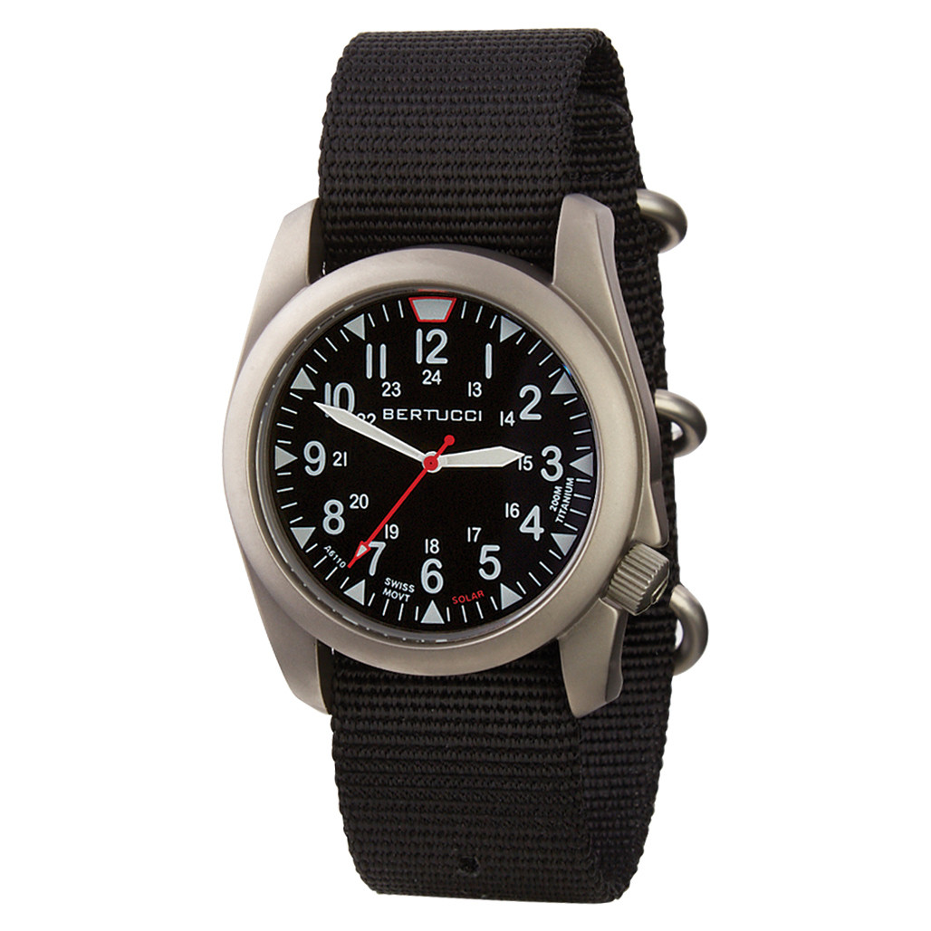 Bertucci A-4TS Super Yankee Solar with Black Dial and Strap #13905