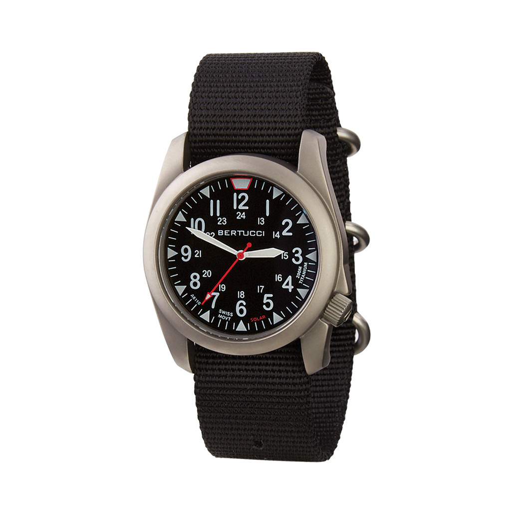 Bertucci A-4TS Super Yankee Solar with Black Dial and Strap #13905