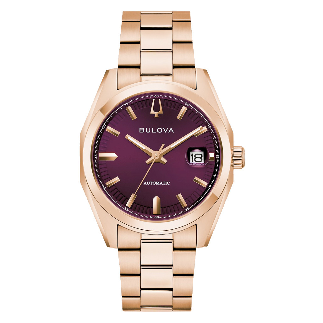 Bulova Surveyor Rose Gold-Tone With Purple Dial #97B234