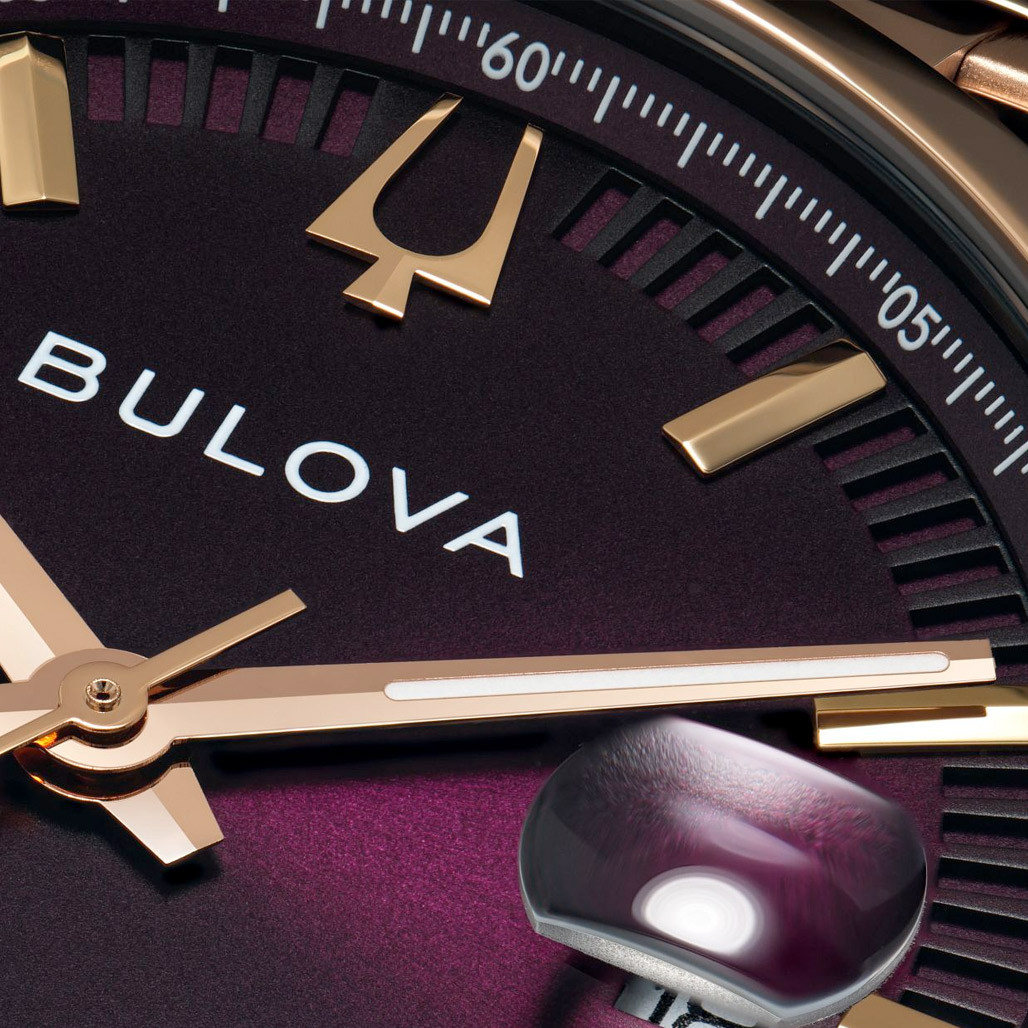 Bulova Surveyor Rose Gold-Tone With Purple Dial #97B234