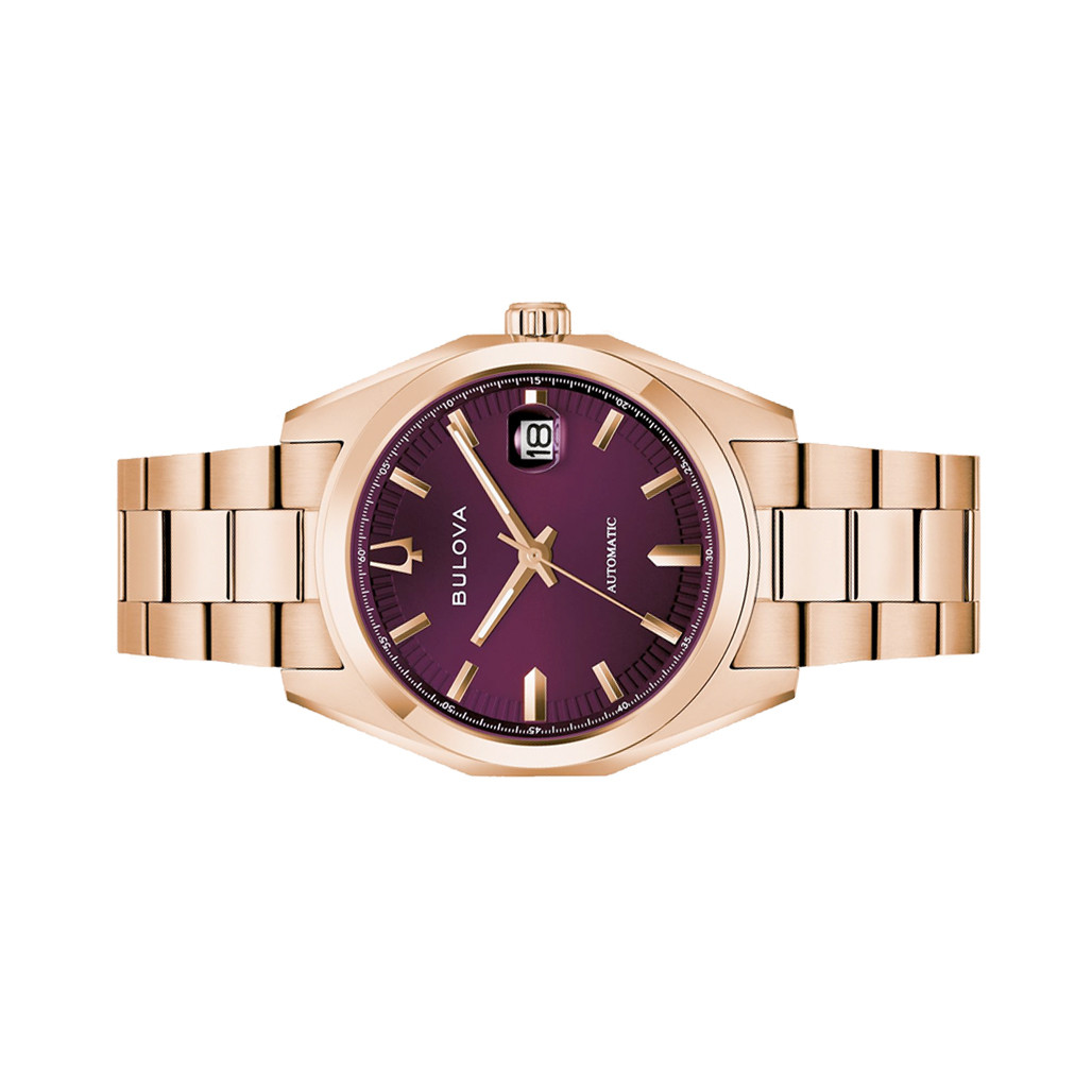 Bulova Surveyor Rose Gold-Tone With Purple Dial #97B234