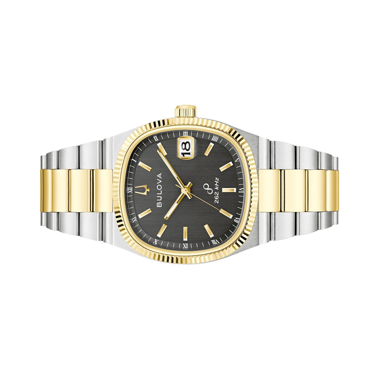 稼働品 ★BULOVA・ブローバ・Super Seville・クォーツ★ Black Dial Stainless Steel Bracelet Super Seville 97B231