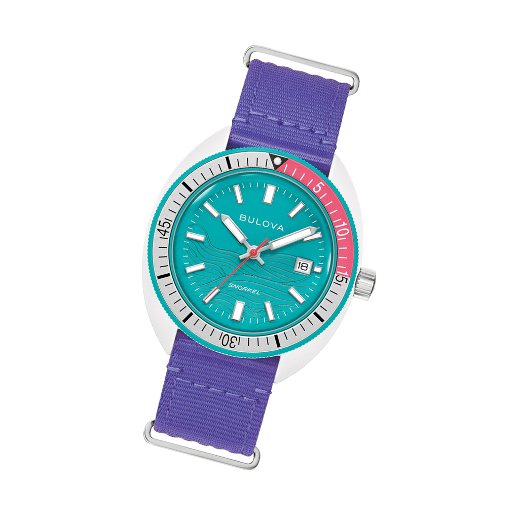 Bulova Snorkel LE Dive Watch With Teal Wave Pattern Dial #98B447