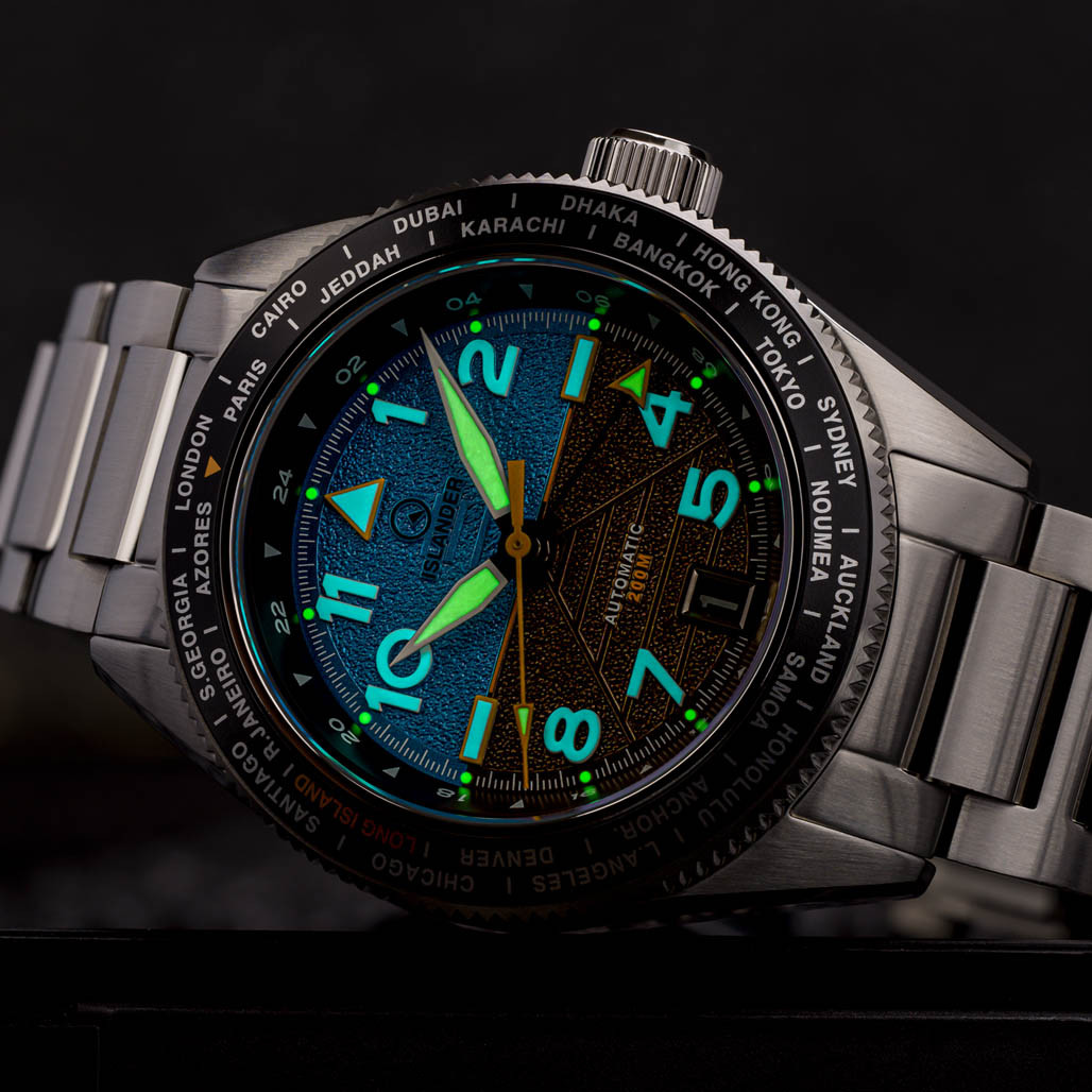 Islander Calabro GMT World Time Automatic Watch with Attitude