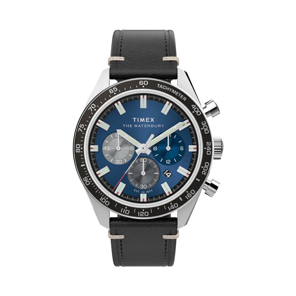 Timex Waterbury Traditional Chronograph 41mm Leather Strap Watch