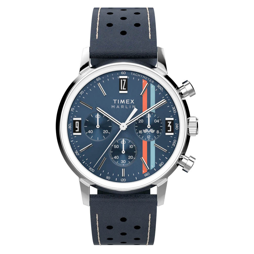 Timex Marlin® Chronograph Tachymeter 40mm Leather Strap Watch