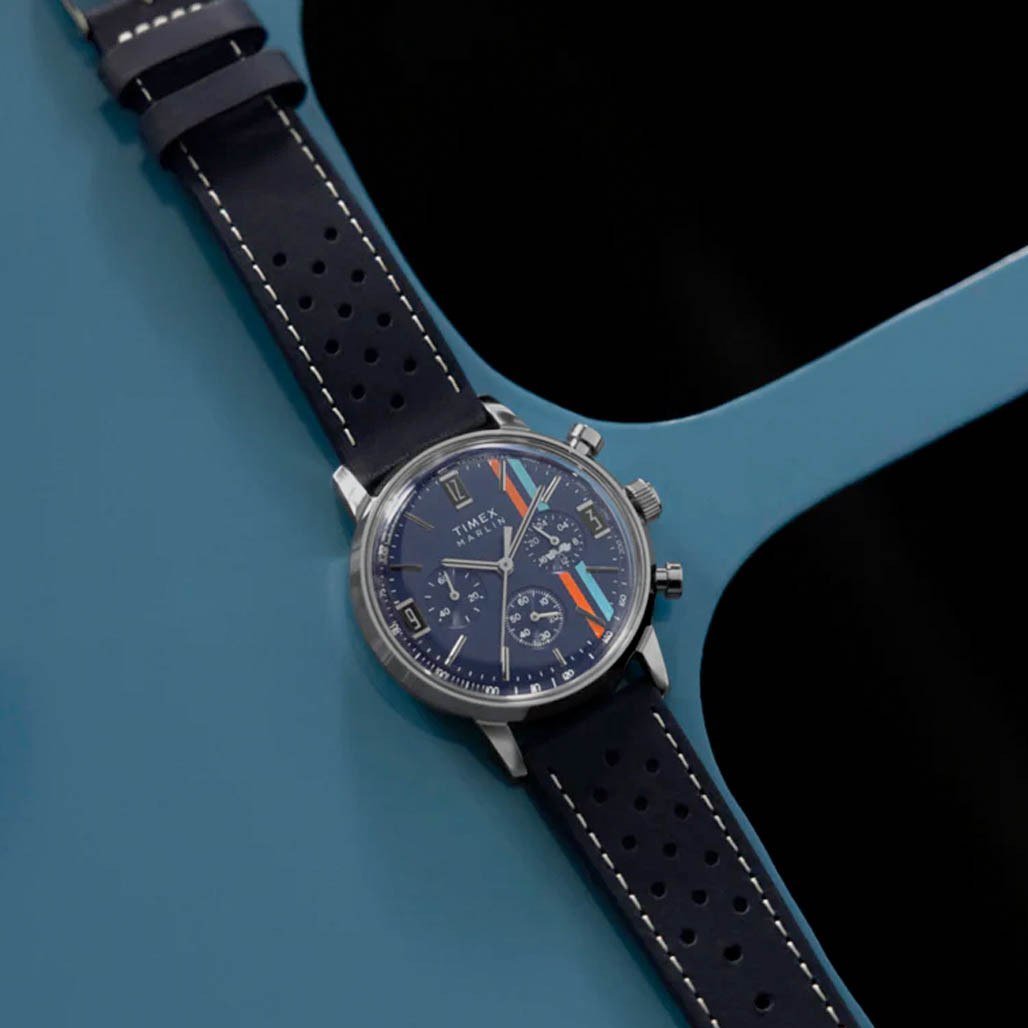 Timex Marlin® Chronograph Tachymeter 40mm Leather Strap Watch