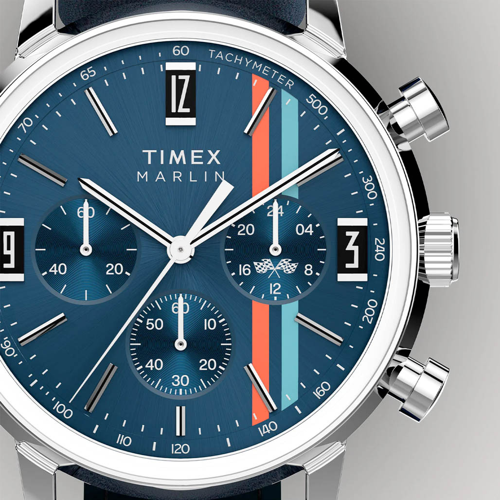 Timex Marlin® Chronograph Tachymeter 40mm Leather Strap Watch