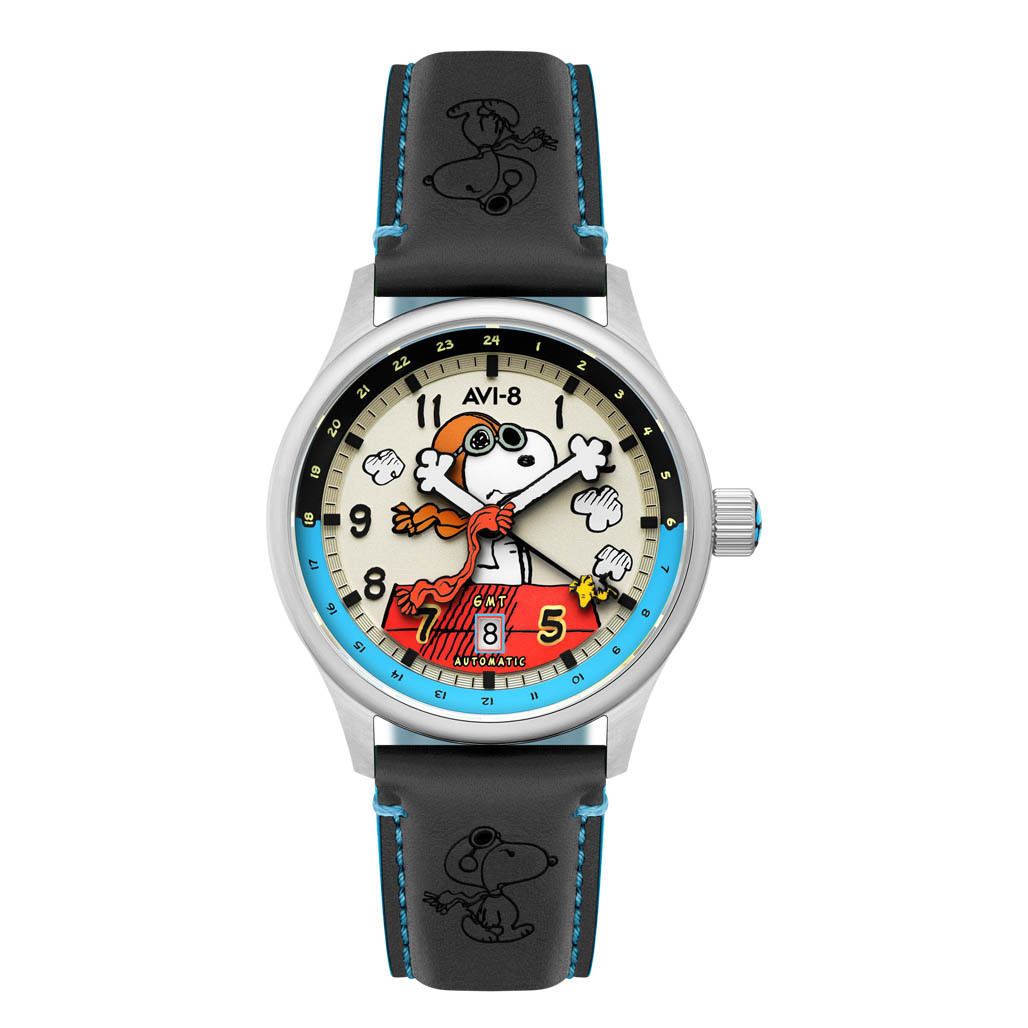 ✨snoopy✨ AVI-8 x Peanuts Snoopy Flying Ace GMT Automatic in Cream Brigade
