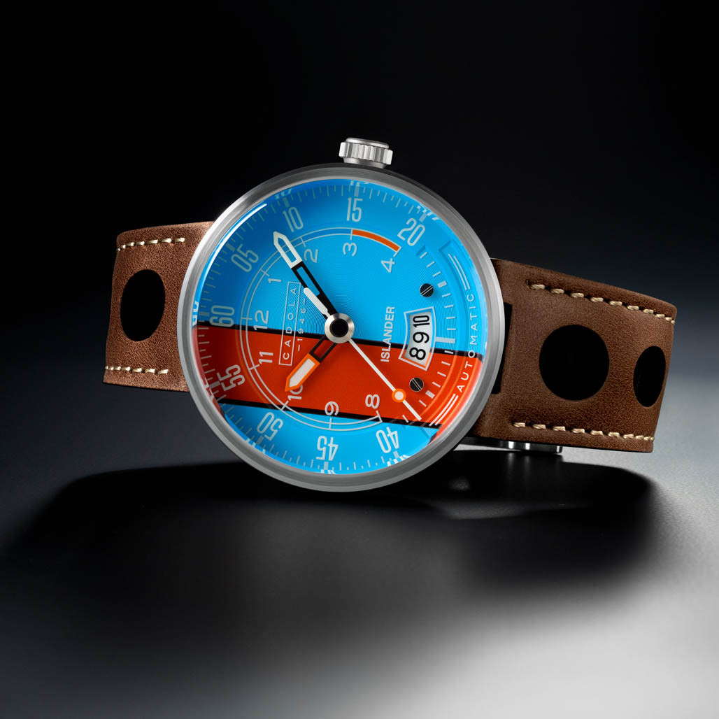 Cadola x Islander RPM Automatic Watch with Blue and Orange Dial