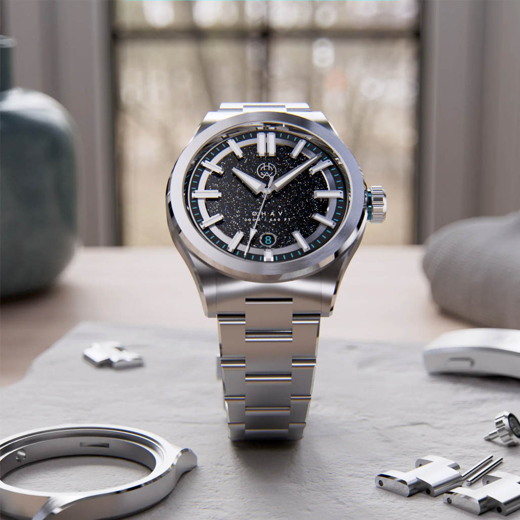 Henry Archer Øhav Ad Asta Aventurine Watch #HAC-OHV-AAA-3LI Henry Archer Øhav Ad Asta Aventurine Watch #HAC-OHV-AAA-3LI