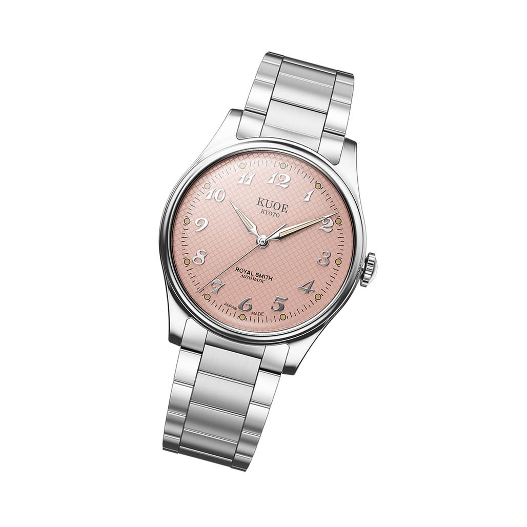 KUOE Royal Smith 90-006 Pink Dial Watch with Breguet Numerals