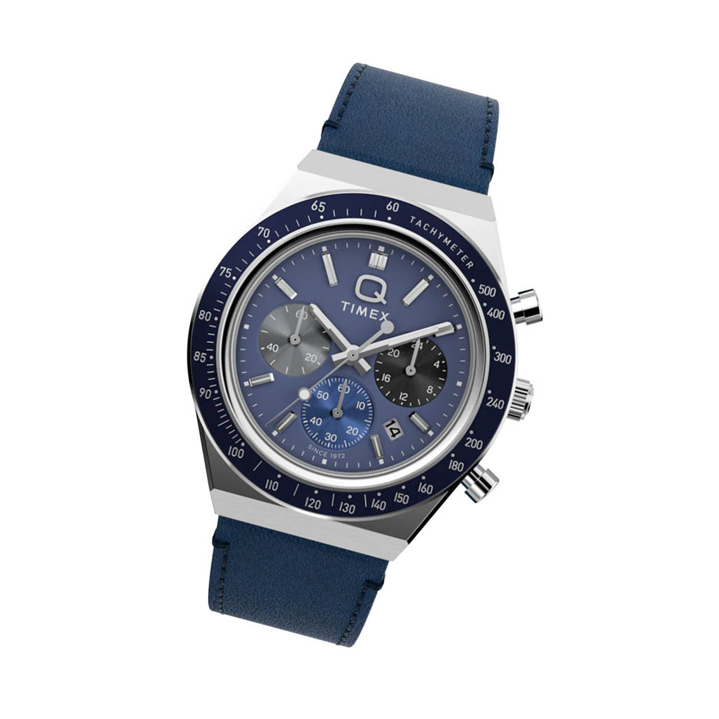 Timex® Q Chronograph 40mm Leather Strap Watch #TW2Y36100